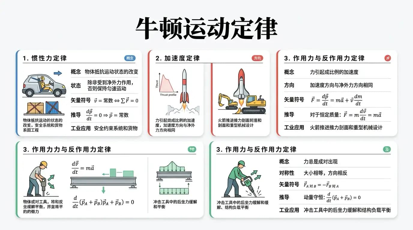 Newton's laws of motion interactive homeschool lesson visual in Chinese created with MyLens AI