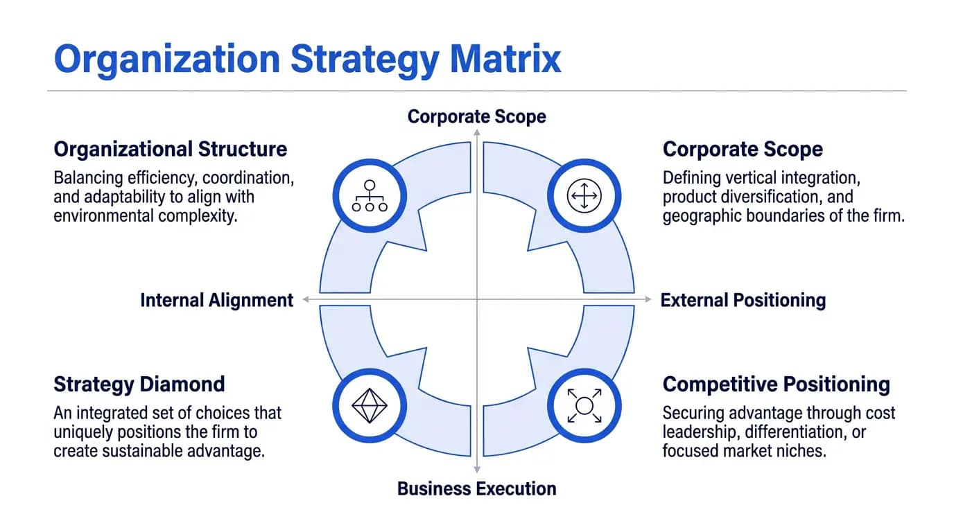Clean Cobalt Corporate theme on a Circular Quadrant Matrix